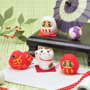 Flowering Omikuji (Beckoning cat, Red/White Daruma/Koi)