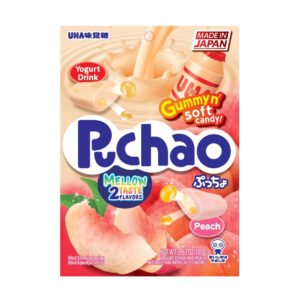 UHA Puchao Gummy Soft Candy - Yogurt and Peach Flavor 3.53oz